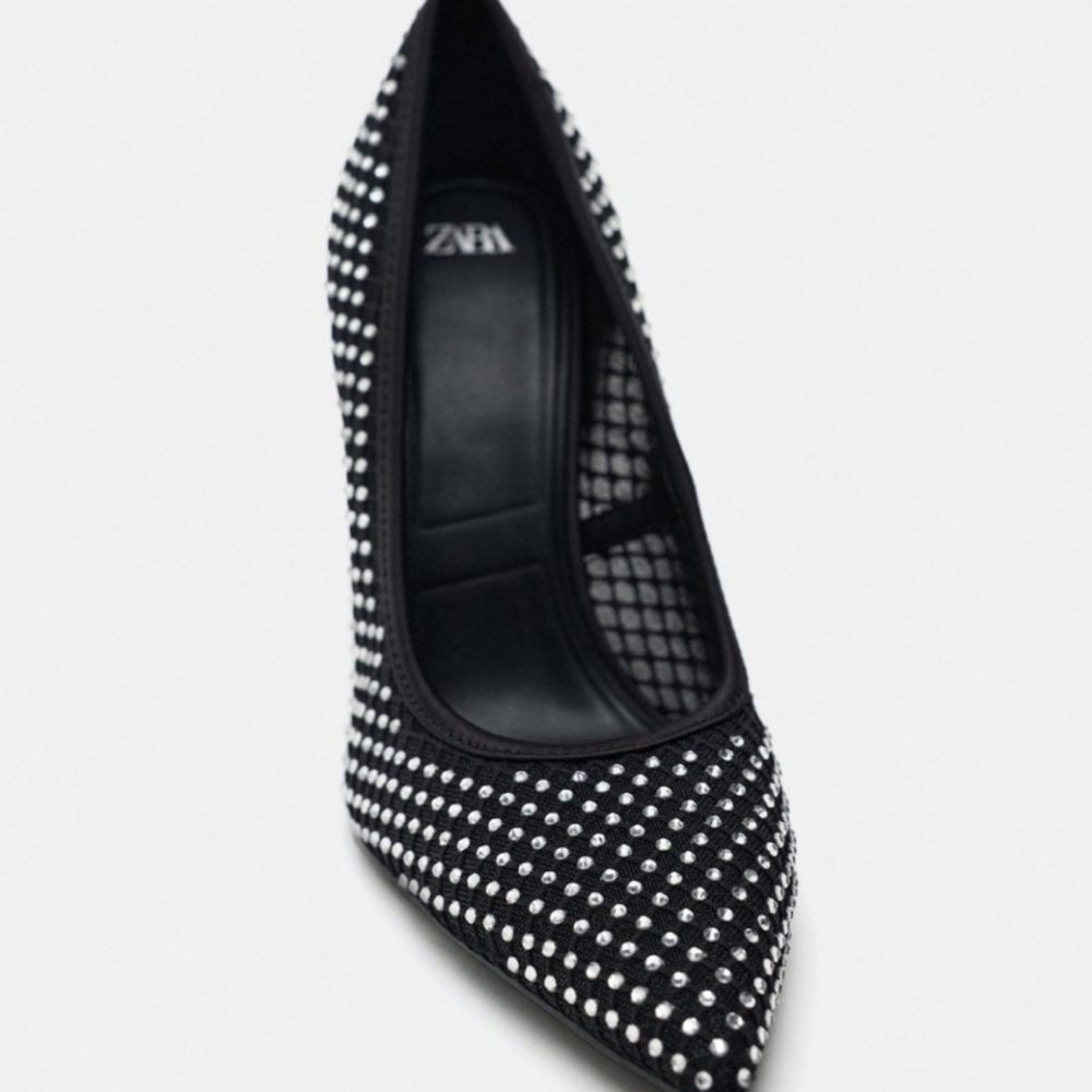 HEELED SHOES WITH RHINESTONES SIZE 6.5 - Picture 6 of 7